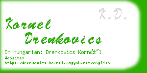 kornel drenkovics business card